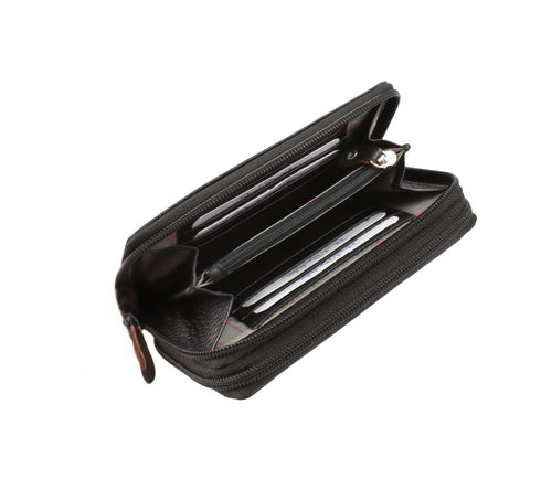 Portofel casual, dama, RENATA BALESTRA 2035, negru, piele naturala